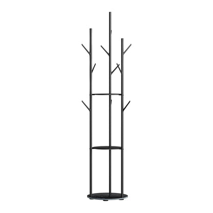 Levede Coat Rack Clothes Stand 8 Hook Organizer Black-1954803015181537280