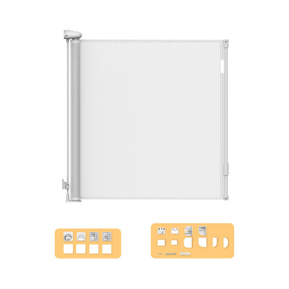 BoPeep Retractable Baby Safety Gates 150cm White 150 cm-1954802789074997248