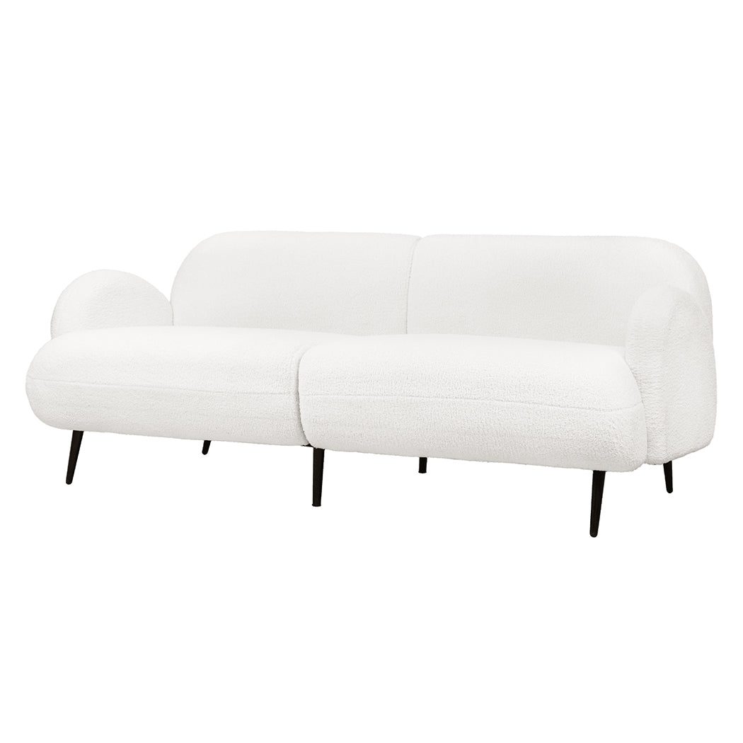 Levede Cloud Sofa 3 Seater Sherpa Fleece White-2006732843321004032
