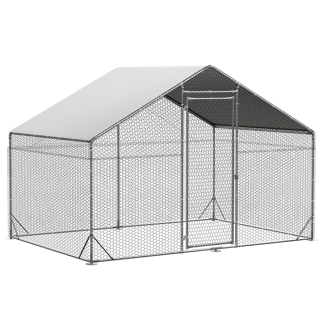 Pawz 200x300x194cm Large Metal Walk-in Chicken Coop Cage-2006732695874441216