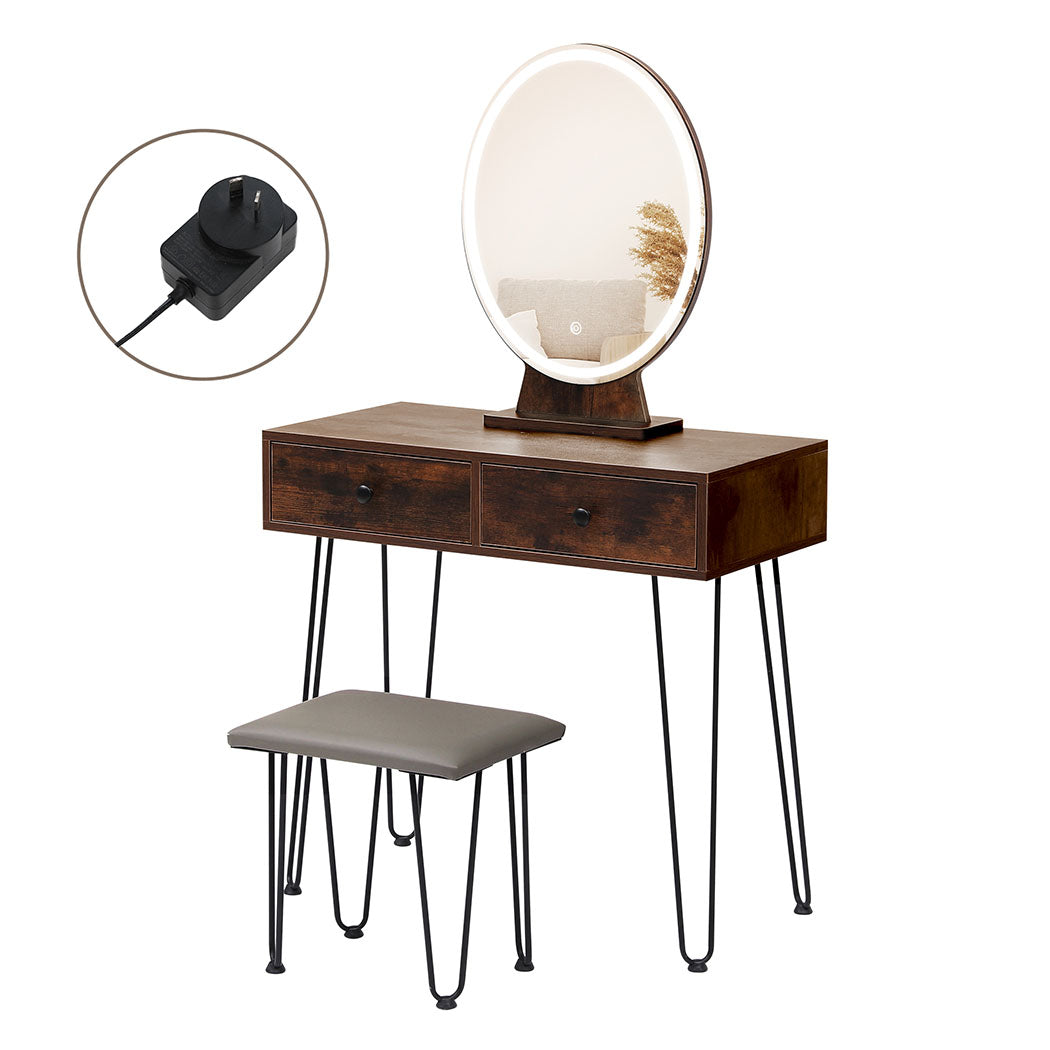 Levede Dressing Table LED Light Strip Brown-2018816844785389568