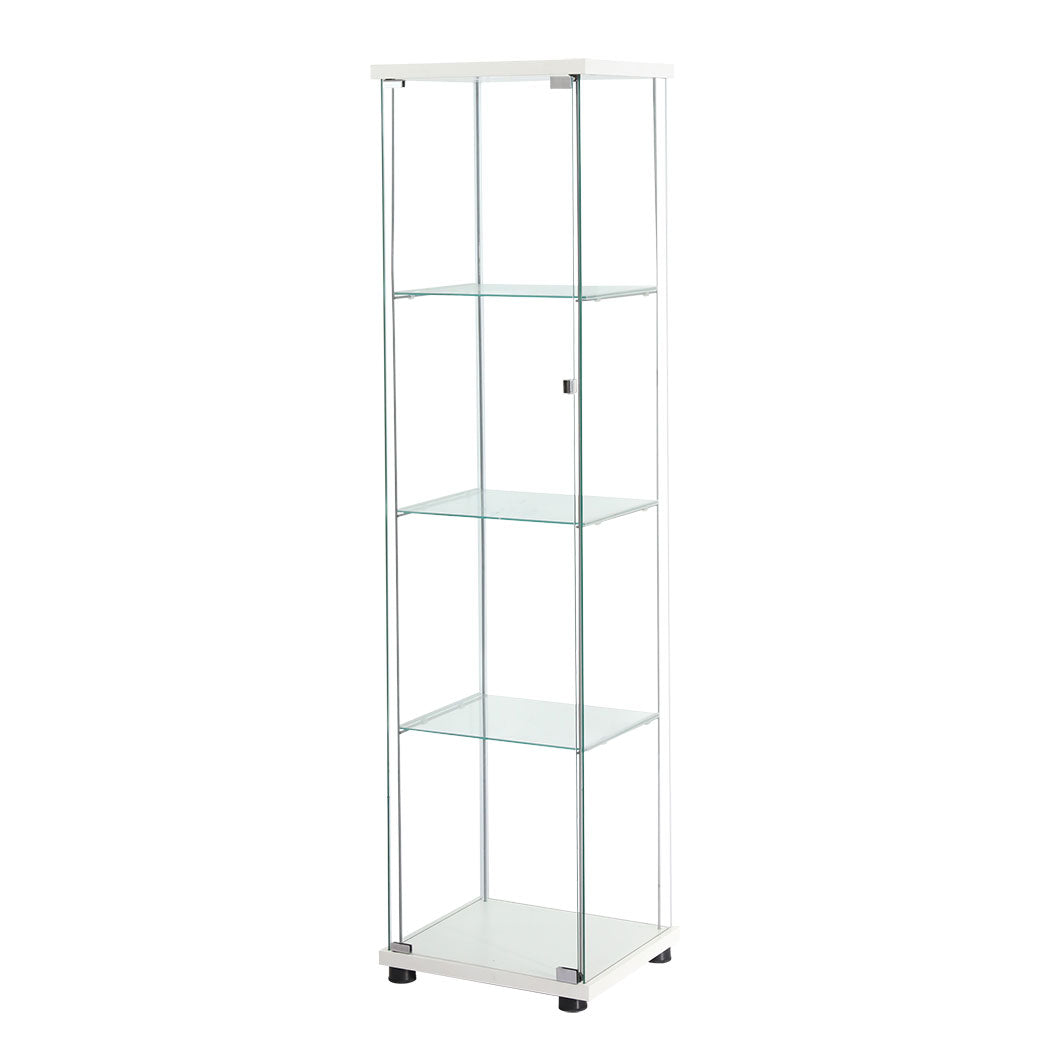 Stacked Display Cabinet Tempered Glass White-1954803004272152576