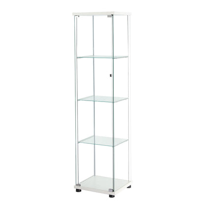 Stacked Display Cabinet Tempered Glass White-1954803004272152576