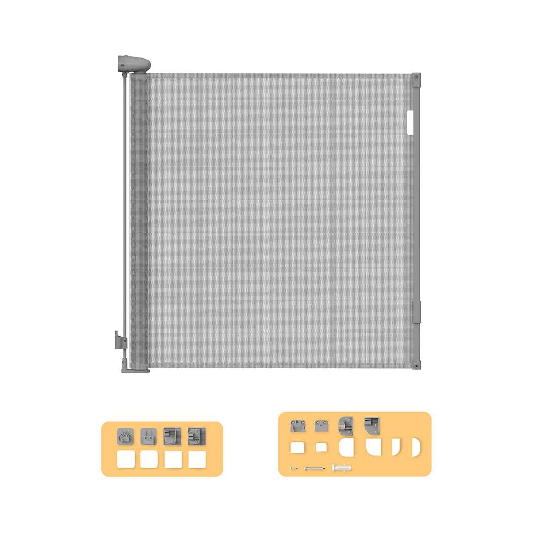 BoPeep Retractable Baby Safety Gates 150cm Grey 150 cm-1954802788848504832