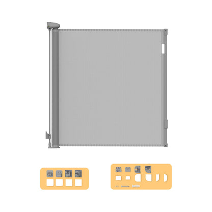 BoPeep Retractable Baby Safety Gates 150cm Grey 150 cm-1954802788848504832