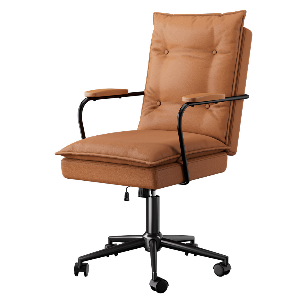 LEVEDE Ergonomic Office Chair Computer PU Brown-2006732703109615616