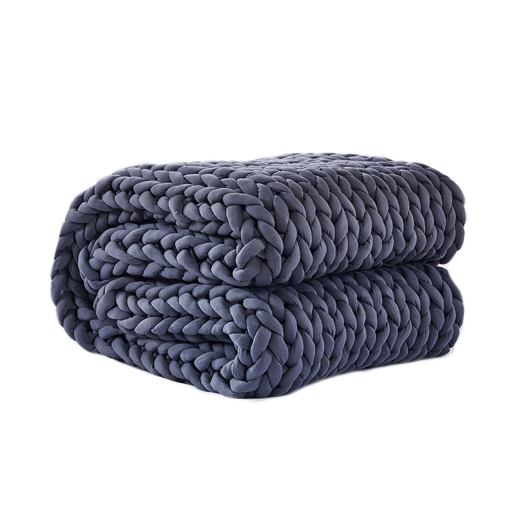 Dreamz Knitted Weighted Blanket Chunky Dark Grey Queen 9KG-1954802944209719296