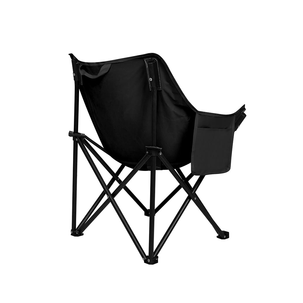 Levede Folding Camping Moon Chair Lightweight Black-2018816697703731201