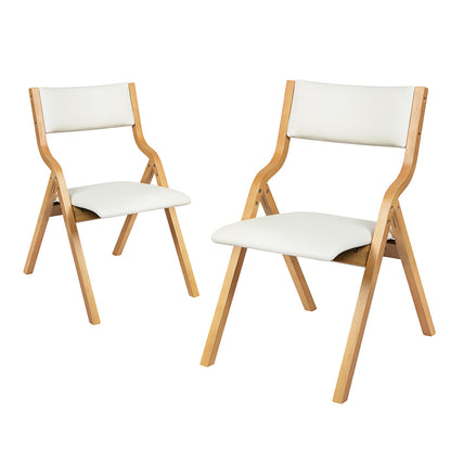 Levede 4x Dining Chairs Foldable PU Beige-1966287369070055425