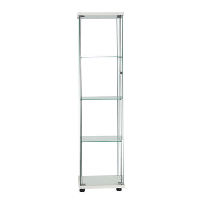 Stacked Display Cabinet Tempered Glass White-1954803004272152577