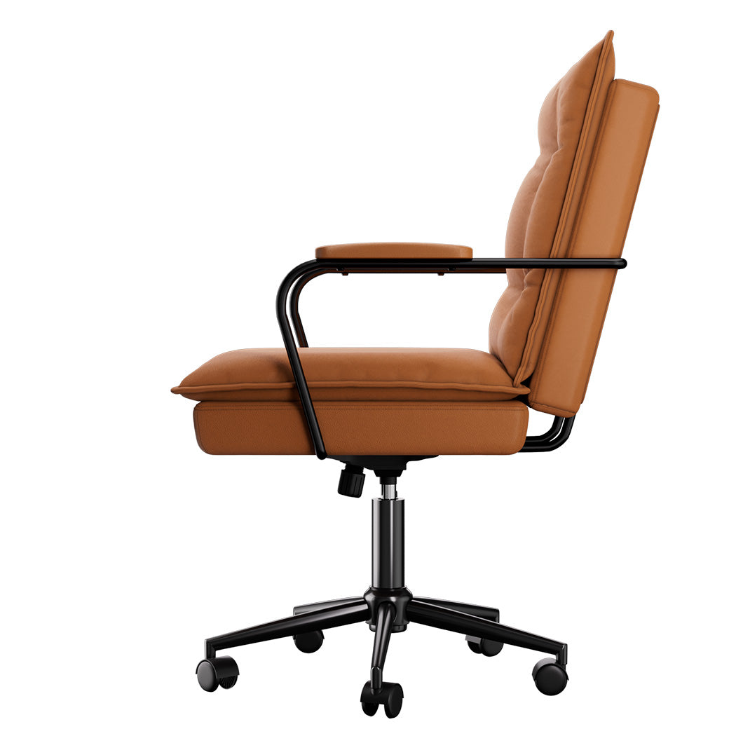 LEVEDE Ergonomic Office Chair Computer PU Brown-2006732703109615617