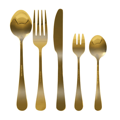 Stainless Steel Cutlery Set Travel Knife Gold-1954802794133327873