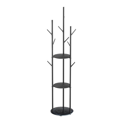 Levede Coat Rack Clothes Stand 8 Hook Organizer Black-1954803015181537281