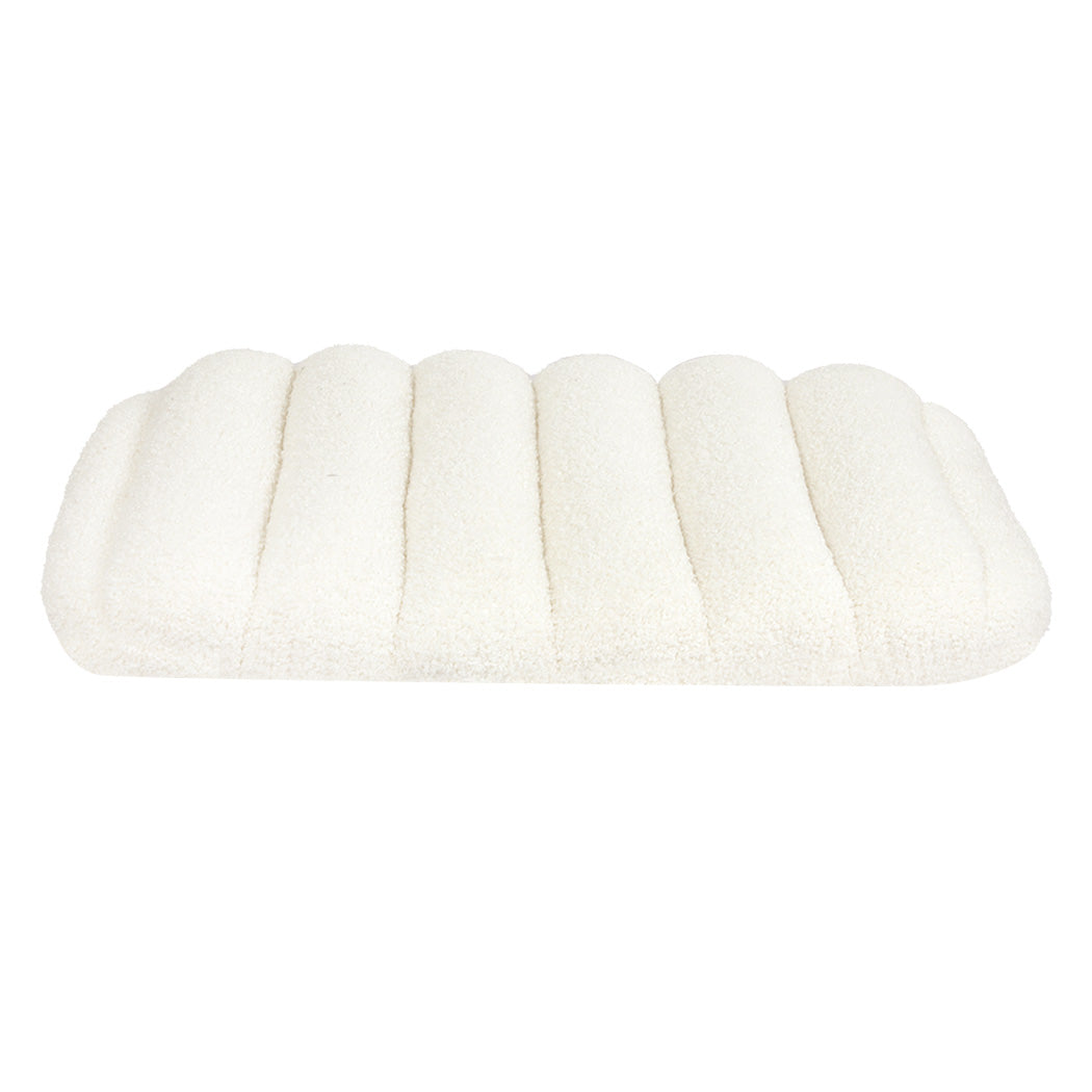 Pawz M Size Orthopedic Dog Bed with Sherpa Plush Removable Cover in White-2018816699154960385