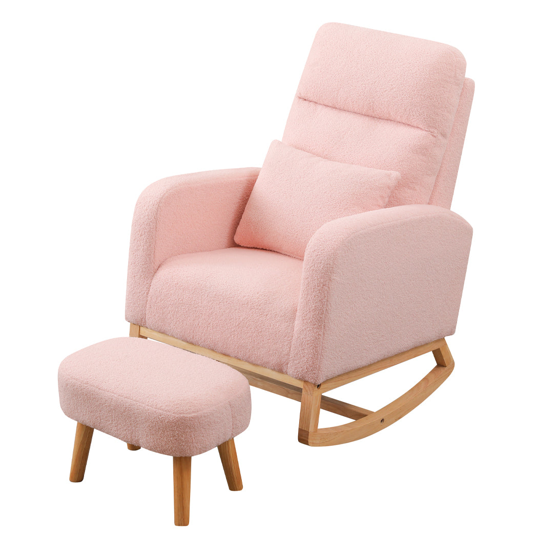 Levede Rocking Chair Ottoman Footrest With Side Pocket-2006732687682965505