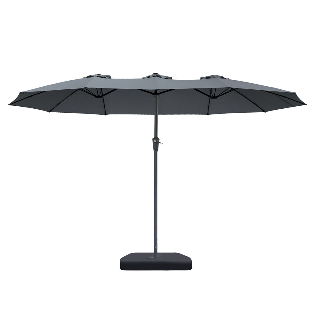 Centra 4.5M Double-sided Patio Umbrella Outdoor Umbrella Base Stand Grey-2018816843556458497