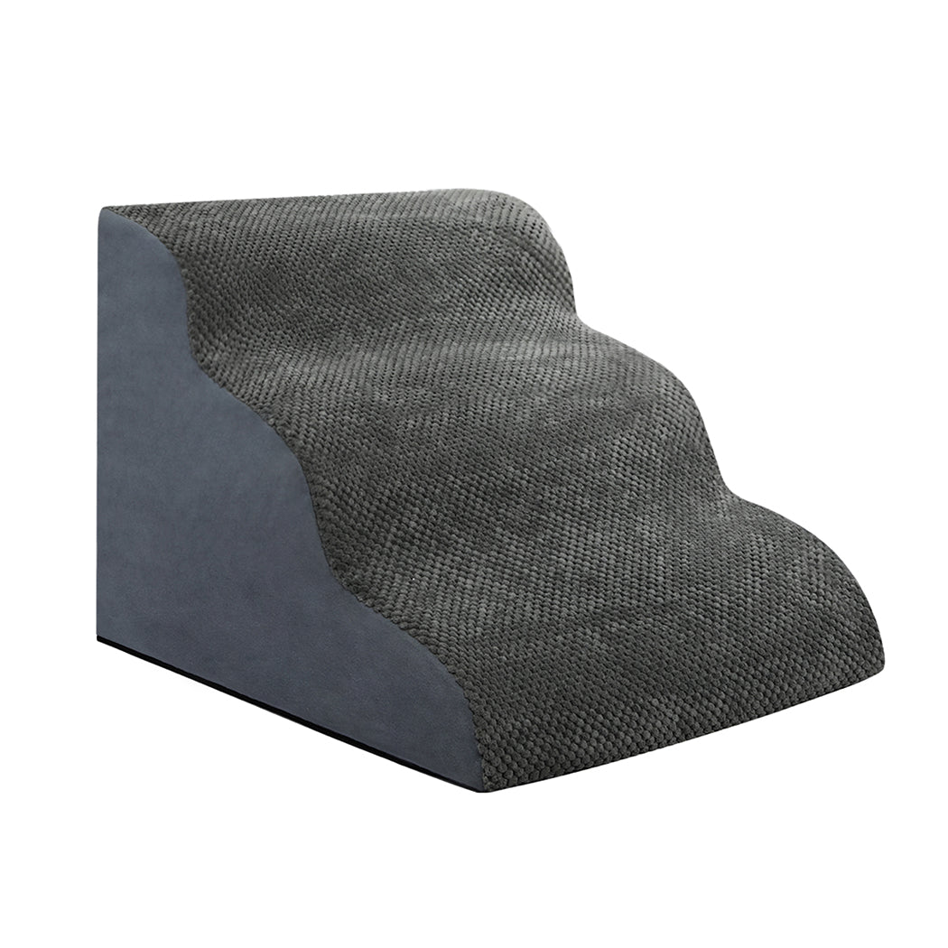 Pawz 3 Steps Pet Stairs Dog Ramp High Density Foam Grey-2006732707169701889