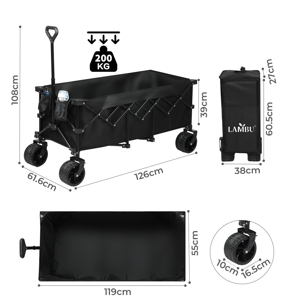 Lambu Folding Wagon Trolley Cart-1954802442663235586