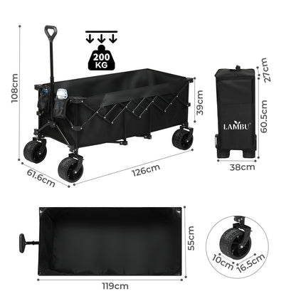 Lambu Folding Wagon Trolley Cart-1954802442663235586