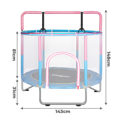 Centra 55&quot; Kids Trampoline Rebounder Pink-1954802468797943810