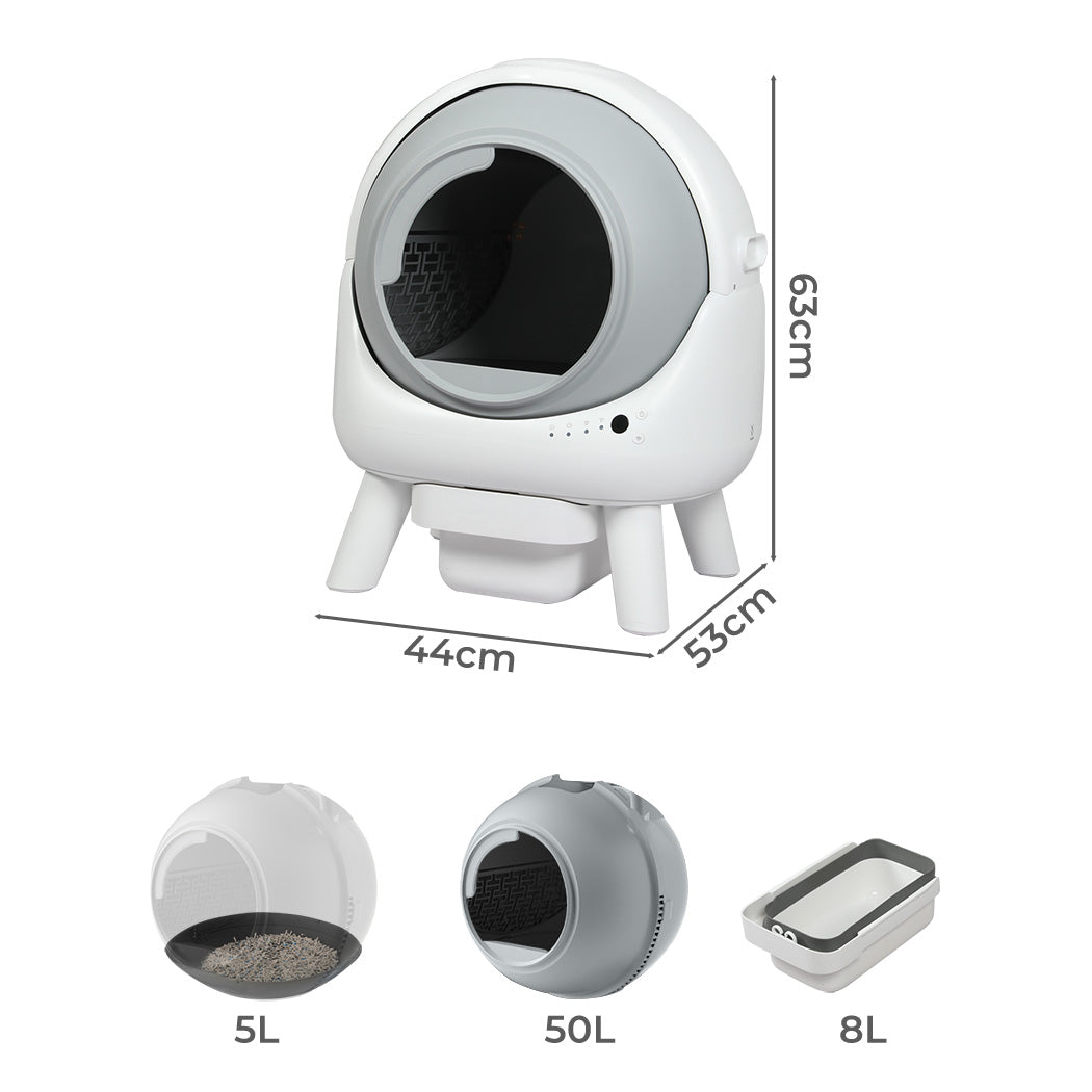 PaWz Smart Self Cleaning Cat Litter Box APP Control White-2018816915941756930
