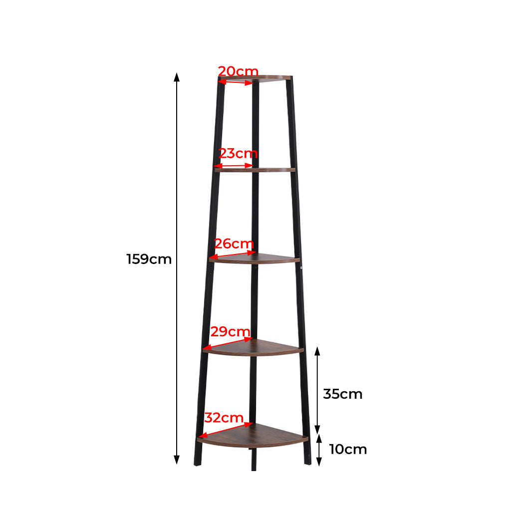 Levede 5 Tier Corner Shelf Industrial-1954802946470449154