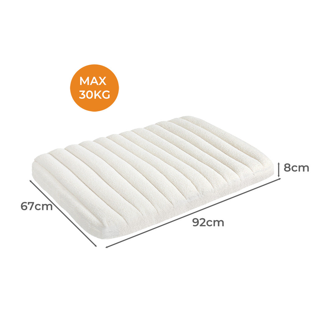 Pawz L Size Orthopedic Dog Bed with Sherpa Plush Removable Cover in White-2006732708935503874