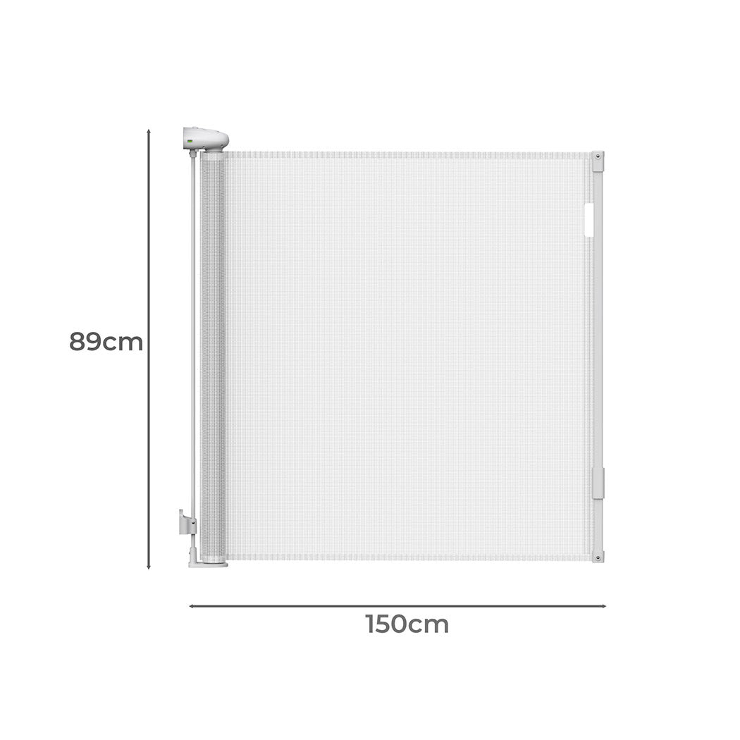 BoPeep Retractable Baby Safety Gates 150cm White 150 cm-1954802789074997250