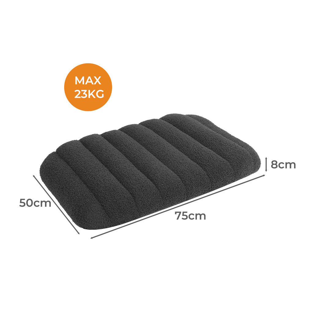 Pawz M Size Orthopedic Dog Bed with Sherpa Plush Removable Cover in Grey-2018816699335315458