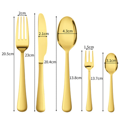 Stainless Steel Cutlery Set Travel Knife Gold-1954802794133327874