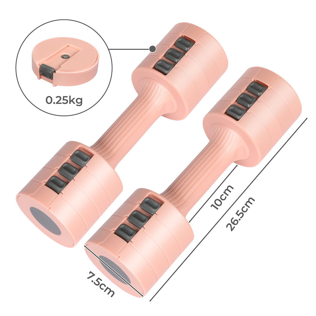 Centra A Pair Of 1KG To 5KG Dumbbells Pink-2006732825914642434