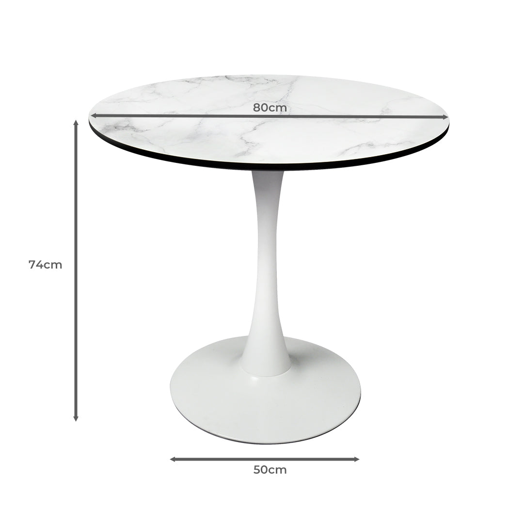 Levede Dining Table Kitchen 4 Person White-2006733275149766658