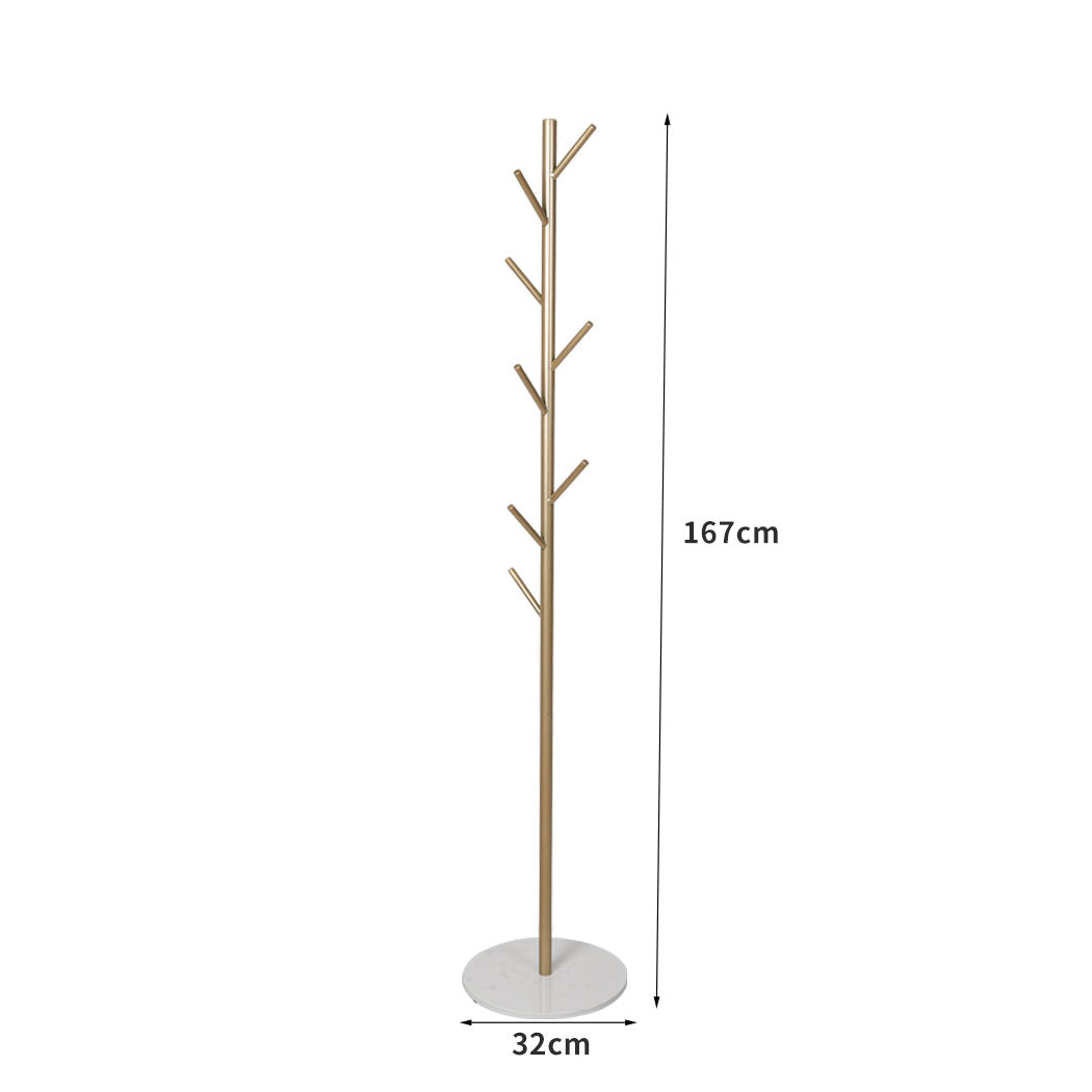 Levede Coat Rack Hat Clothes Stand Hanger Gold-1954803009837993986