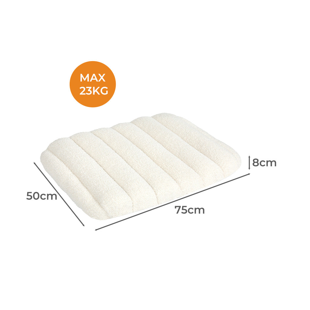 Pawz M Size Orthopedic Dog Bed with Sherpa Plush Removable Cover in White-2018816699154960386