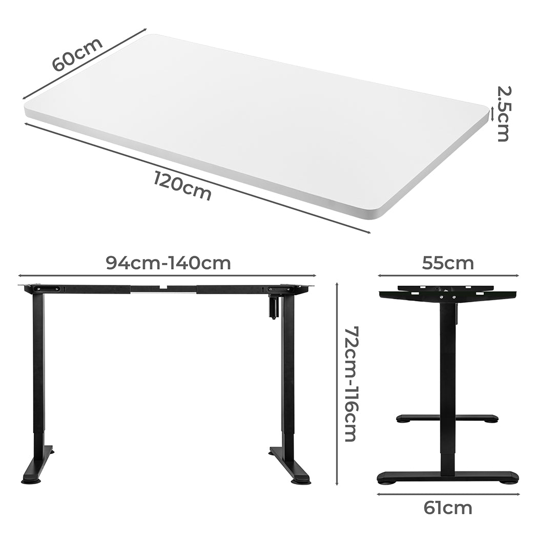 Levede Motorised Standing Desk Height 120cm White 800x 1.5MM-1954803018033664002