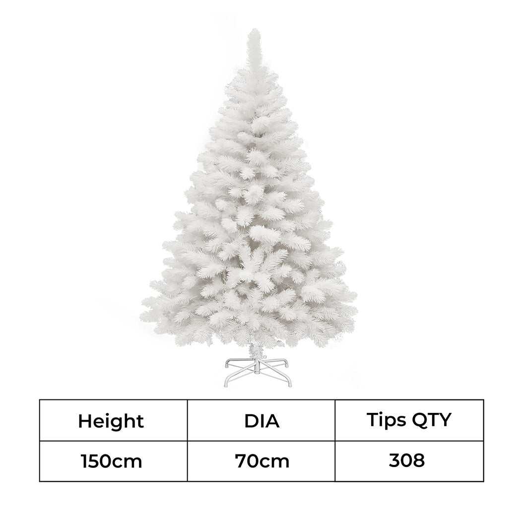 Santaco 1.5M 380 Tips White Christmas Tree-1952534164867780610