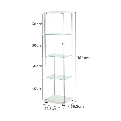 Stacked Display Cabinet Tempered Glass White-1954803004272152578