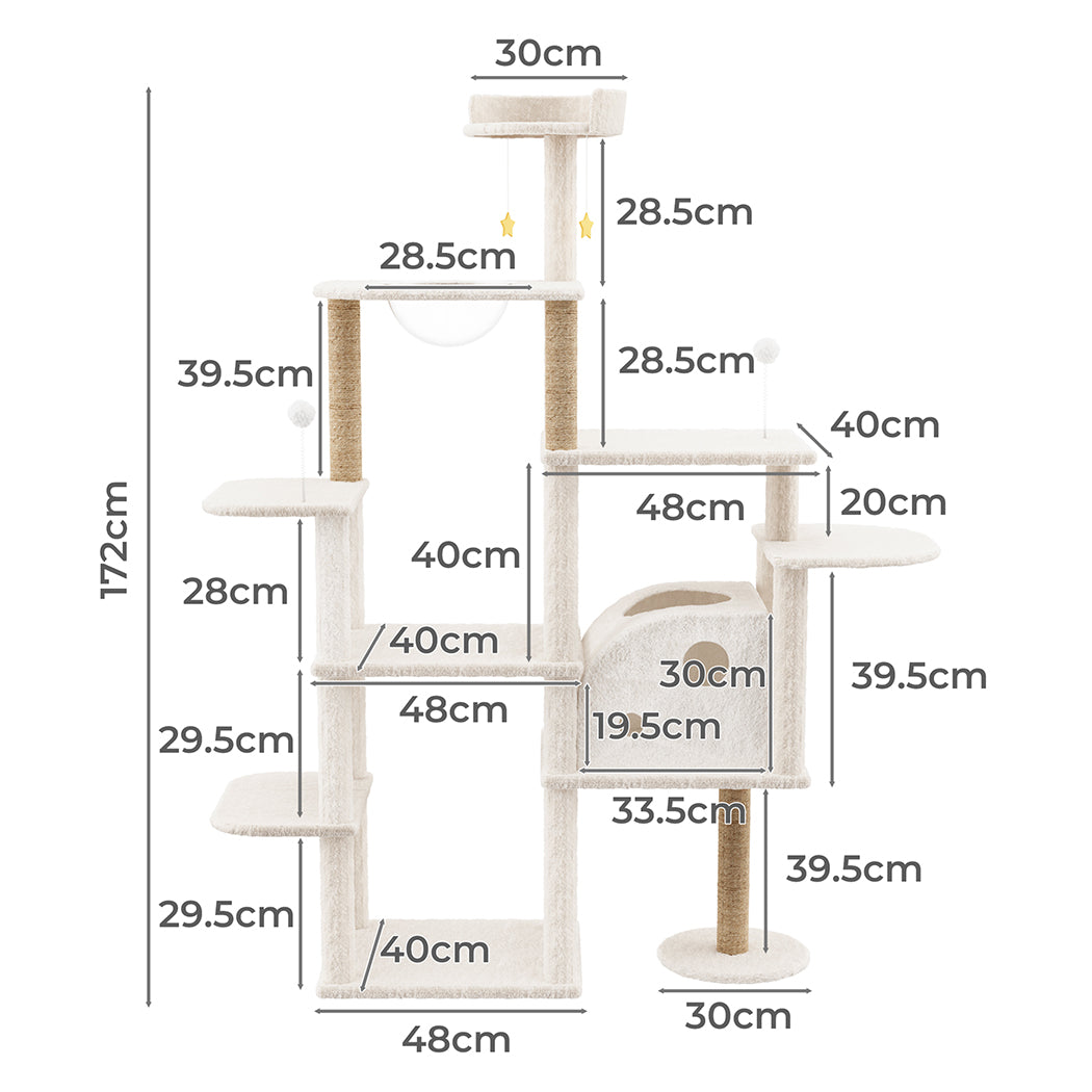 Pawz Cat Tree Tower Large Scratcher Condo House 172cm-2006732708239249410