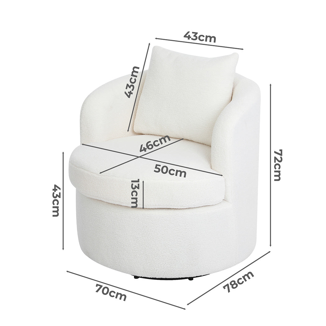 Levede Fleece Swivel Chair-2018816926616260610
