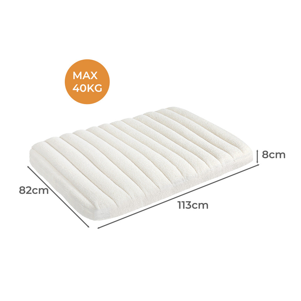 Pawz XL Size Orthopedic Dog Bed with Sherpa Plush Removable Cover in White-2018816753253093378