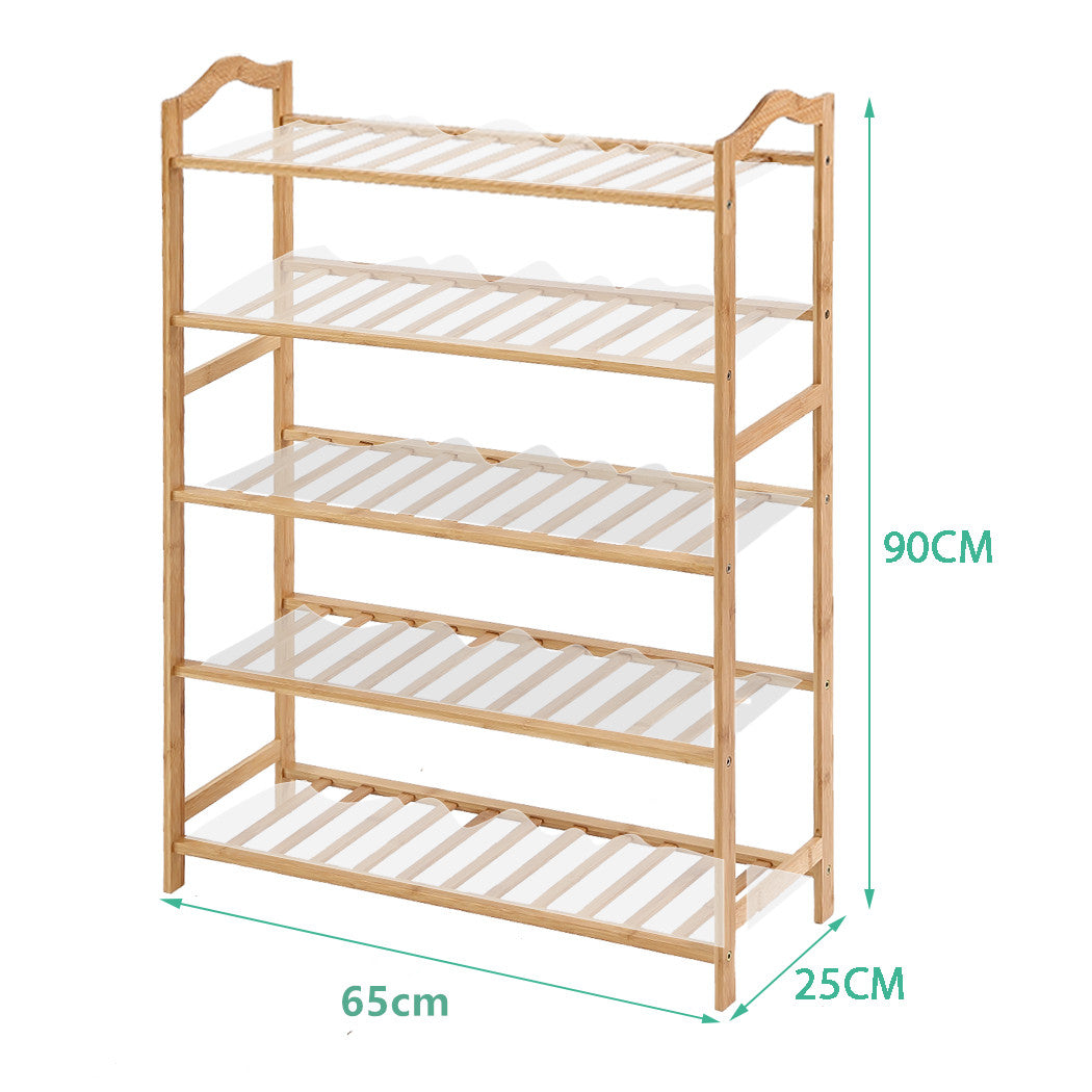 Levede Bamboo Shoe Rack Storage Wooden-1954802688814354434