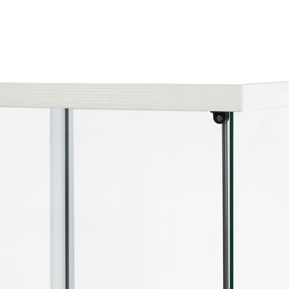 Stacked Display Cabinet Tempered Glass White-1954803004272152579