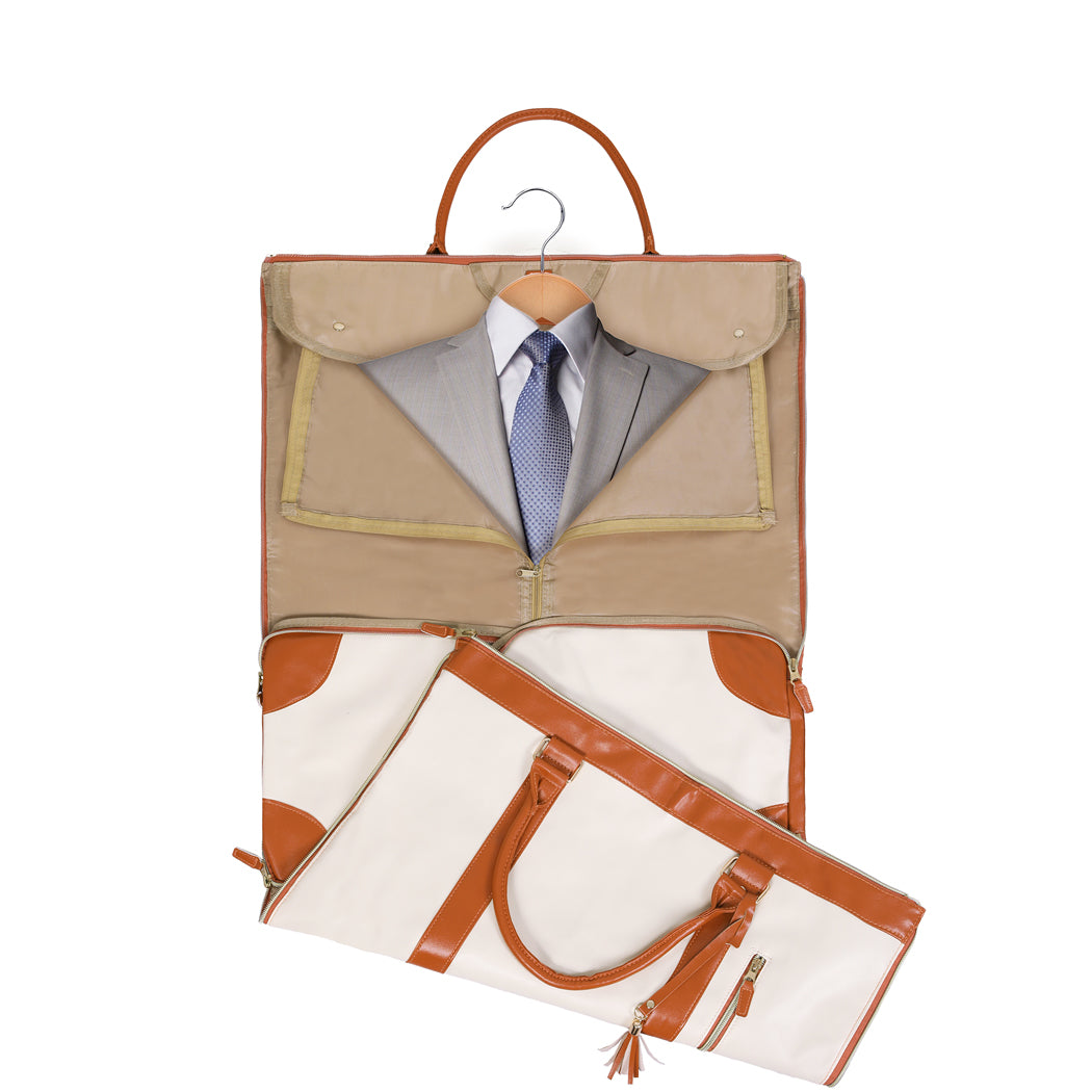 Slimbridge Garment Bags Hanging Suit Duffel Bag Beige-2006732902984978435