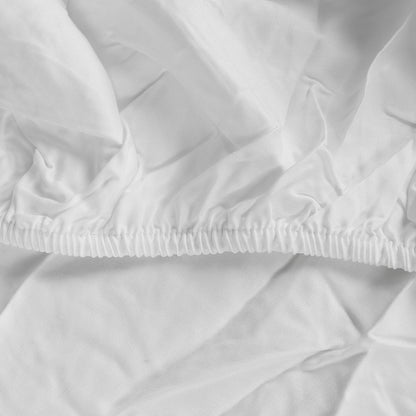Dreamz 4pcs Double Size 100% Bamboo Bed Sheet Set in White Colour-1954802919341690883