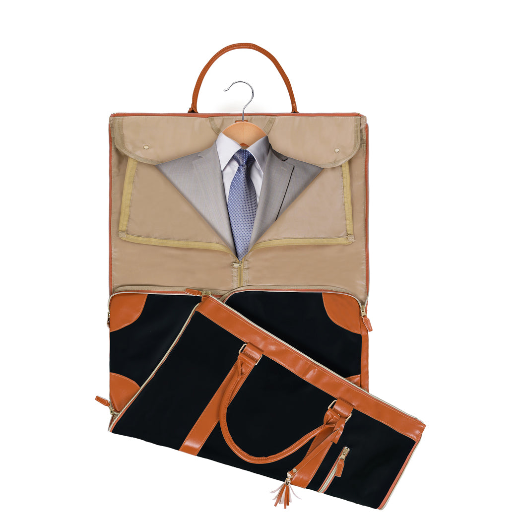 Slimbridge Garment Bags 2 in 1 Hanging Suit Bag Black-2018816731874725891