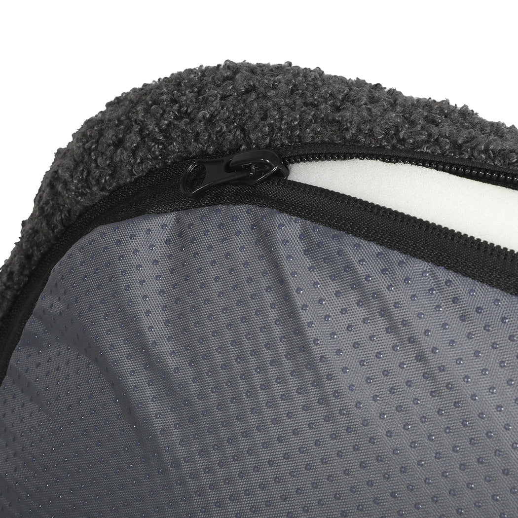 Pawz S Size Orthopedic Dog Bed with Sherpa Plush Removable Cover in Grey-2006732709472374787