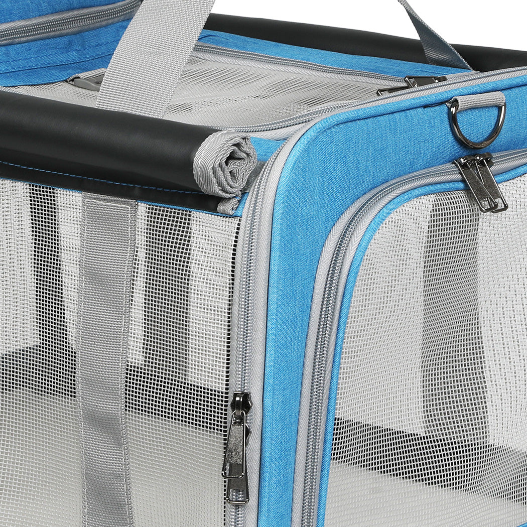 Pawz 3 in 1 Pet Soft Crate Dog Cat Carrier L Size Blue-2018816713046495235