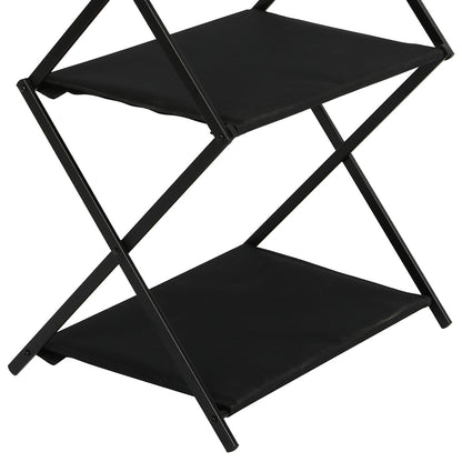 Levede Foldable Camping Storage Shelves 2 Layer with Hooks Black-1954802657151553539