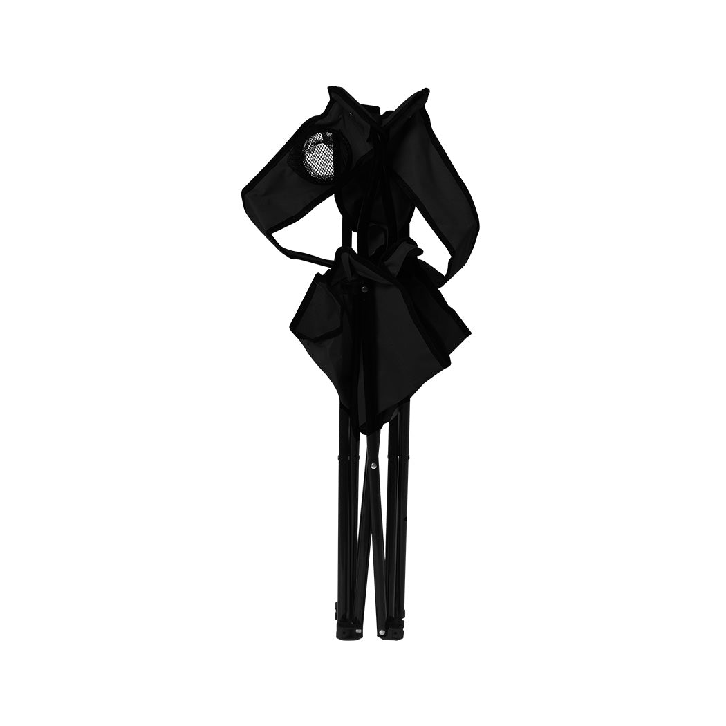 Levede Camping Chairs Folding Arm Foldable Black-2006733106232561667