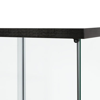 Stacked Display Storage Cabinet Glass Black-1954803004075020291